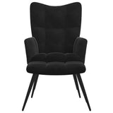 Relaxing chair with Footstool Black Velvet 42022449