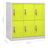 Locker Cabinets 2 pcs Light Grey and Green 90x45x92.5 cm Steel 3095234