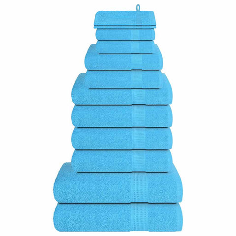 ZNTS 12 Piece Towel Set Turquoise 360 gsm 100% Cotton 137108