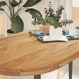 Table Top Light Brown 140x60x4 cm Solid Wood Oak Oval 4009076