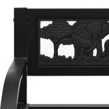 Garden Bench Black Steel Children's size Decorative Inlays 317773