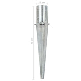 Ground Spikes 6 pcs Silver 8x61 cm Galvanised Steel 145430