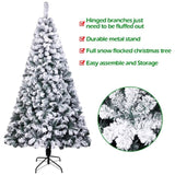 ZNTS 7ft Pvc Flocking Christmas Tree 1300 Branches Spread Out Naturally Tree 37966761