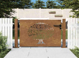 Garden Gate 100x100 cm Corten Steel Tree Design 153215