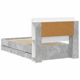 Bed Frame with Storage with Headboard Concrete Grey 90 x 190 cm 3434005