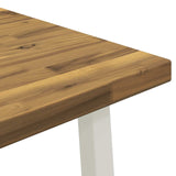 110 x 55 x 75 cm Solid Acacia Wood White Rectangular 937585