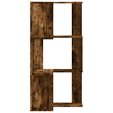 Corner Bookcase 3-Tier Smoked Oak 50x50x102 cm Engineered Wood 852595