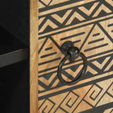 TV Cabinet Black 80x33.5x46 cm Solid Rough Wood Mango 4018643