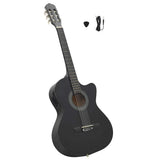 Western Classical Cutaway Guitar with Equalizer 6 Strings Black 70138