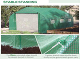 Walk-in Polytunnel Garden Greenhouse, Outdoor Mesh Door Greenhouse with PE Cover and 6 Windows, 3.5 T3398P318714