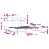 Bed Frame without Mattress White 180x200 cm Super King 3209898