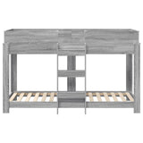 Bunk Bed for Kids Grey Sonoma 75 x 190 cm Engineered Wood 3410544