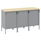 Work Cabinet with Drawer 3 pcs Black and Grey 150 x 55 x 85 cm 3321366
