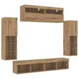 TV Cabinet Set Wall-mounted 6 pcs Artisan oak Engineered wood 3334381