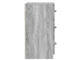 Drawer Cabinet Grey Sonoma 33 x 34.5 x 87 cm Engineered Wood 895771