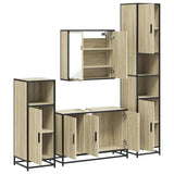 4 Piece Bathroom Furniture Set Sonoma Oak Engineered Wood 3301191