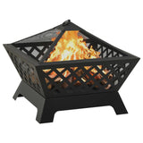 ZNTS Fire Pit with Poker 64 cm XXL Steel 311894