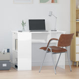 Desk High Gloss White 100x55x75 Engineered Wood 823026