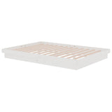 819908 Bed Frame without Mattress White Solid Wood 140x200 cm