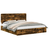 Storage Bed with Drawer Smoked Oak 180 x 200 cm Engineered Wood 3412662