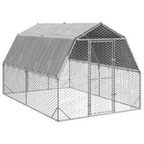 Chicken Run with Roof 2.5x4x2.25 m Galvanised Steel 3328521
