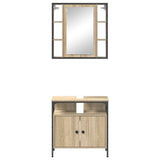 Bathroom Furniture Set with Shelf 2 pcs Brown Engineered wood 3345130