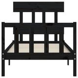 Bed Frame without Mattress Black 100x200 cm Solid Wood Pine 3193330