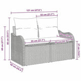 Garden Sofa Light Grey 121 x 62 x 69cm Poly Rattan 42006727