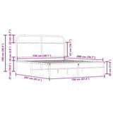 Bed Frame Without Mattress 150x200 cm Smoked Oak Engineered Wood 4100358