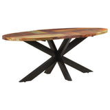 321676 Dining Table Oval 200x100x75 cm Solid Reclaimed Wood