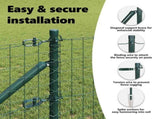 Ground Spike Fence Post 13 pcs Green Powder-Coated Steel 42004239