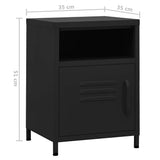 Nightstand Black 35x35x51 cm Steel 336223