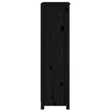 Book Cabinet Black 50x35x125.5 cm Solid Wood Pine 821713