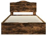 Bed Frame with Drawer Smoked Oak 90 x 190 cm Engineer Wood 3413461