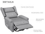 Power Lift Recliner Armchair, Electric Lift Chair for Elderly, Fabric Riser and Reclining Chair with T3398P328090