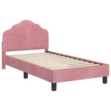 Children's Bed Frame with Headboard Pink 80 x 160 cm Velvet 42010939