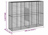 Gabion Basket with Cover 200x50x200 cm Galvanised Iron 3295167