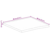 Table Top Live Edge 80x80x2.5 cm Solid Wood Mango 370554