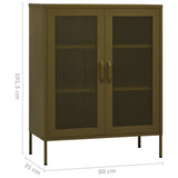 Storage Cabinet Olive Green 80x35x101.5 cm Steel 336171