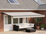 Manual Retractable Awning Light Grey and White 4 x 2 m 3425793