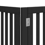 Dog Gate with Door Foldable 15 Panels Black 750 cm Poplar Wood 3155655