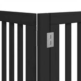 Dog Gate with Door Foldable 15 Panels Black 750 cm Poplar Wood 3155655