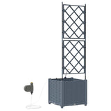 Garden Planter 2 pcs LiGht Grey 40 x 40 x 142 cm Plastic 42002895
