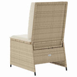 Garden Sofa with Cushion Black and Cream White Poly Rattan 3394480