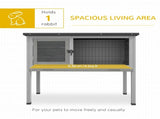 Wooden Guinea Pig Hutch, Small Animal Cage with Slide-out Tray, Openable Asphalt Roof, 84 x 43 x T3398P350037