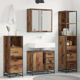 Bathroom Furniture Set with Door 4 pcs Old Wood Engineered Wood 3402329