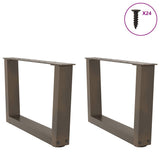 Coffee Table Legs V-Shape 2 pcs Natural Steel 50x cm Steel 4012611
