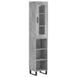 Highboard Concrete Grey 34.5x34x180 cm Engineered Wood 3199389