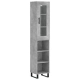 Highboard Concrete Grey 34.5x34x180 cm Engineered Wood 3199389