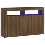 ZNTS Sideboard with LED Lights Brown Oak 115.5x30x75 cm 815734